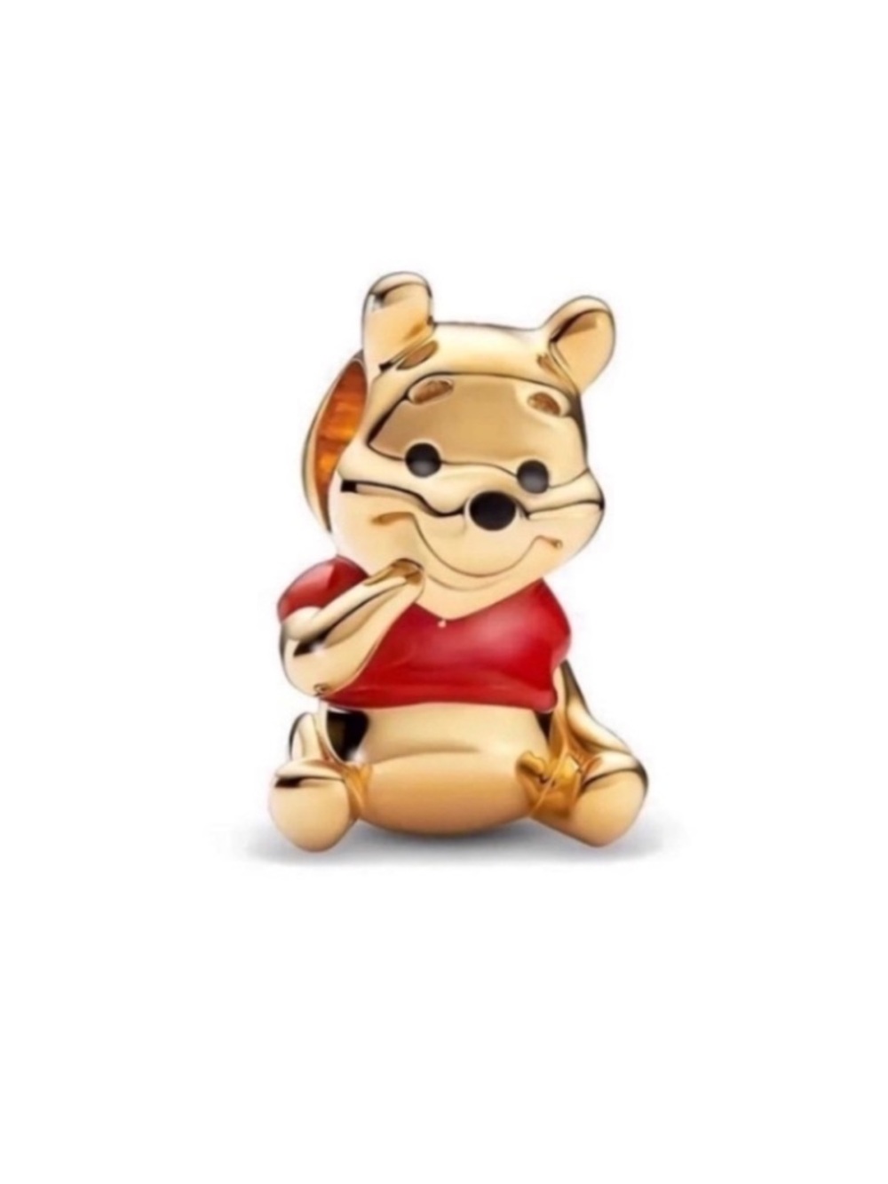 Disney Gold-tone Winnie the Pooh Charm with Red Shirt